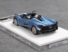 Load image into Gallery viewer, 1:64 Flame Ice Blue Huayra BC Convertible Sports Model Diecast Resin Car New Collection
