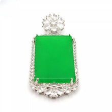 Load image into Gallery viewer, Nature Jade Retangle Pendant Necklace Gift Jewelry charm Blessing Luck Jewelry b
