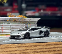Load image into Gallery viewer, HH 1:64 Silver Aventador SVJ LP770-4 Racing Sports Model Diecast Metal Car New Collection
