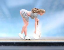Load image into Gallery viewer, 1:64 Painted Figure Model Miniature Resin Diorama Sand Tennis Girl Sport Lady Collection
