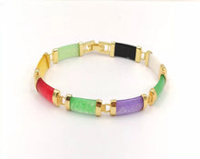 Load image into Gallery viewer, Nature Jade Beaded Bracelet Jewelry Blessing Lucky Fortune Gift For Her Colorful
