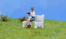 Load image into Gallery viewer, 1:64 Painted Figure Model Miniature Resin Diorama Cafe Sitting Pose Lady Man Toy Collection
