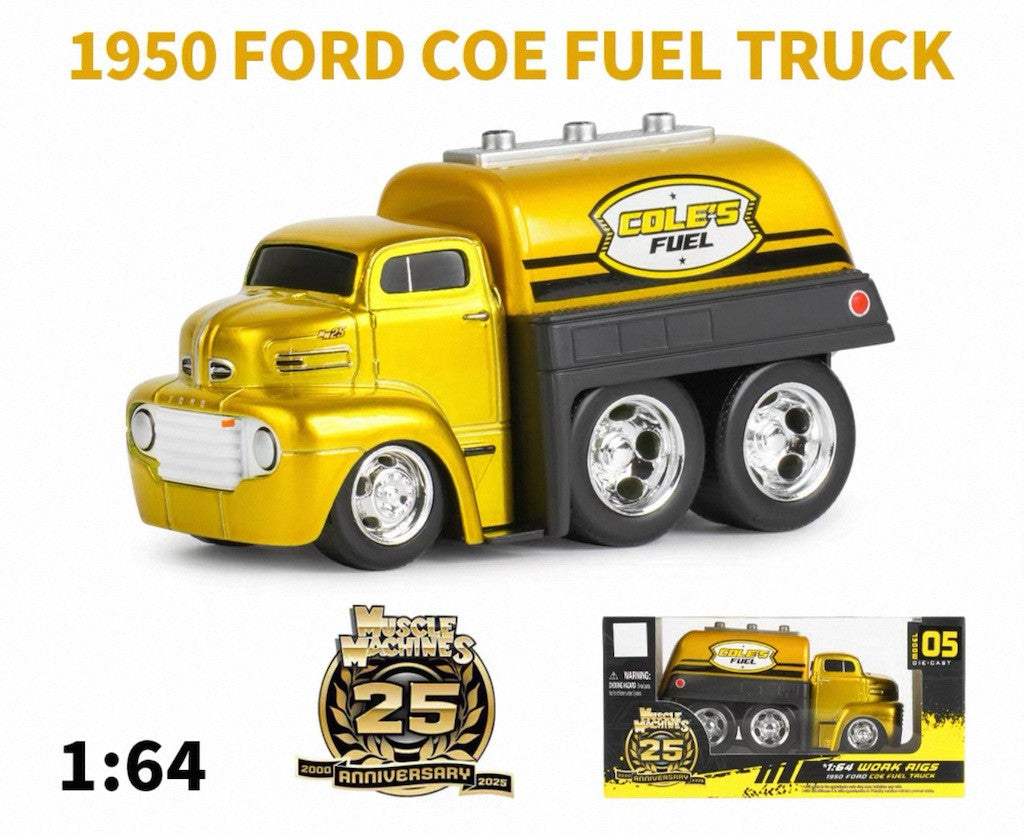 Maisto 1:64 1950 Gold Ford COE Fuel Truck Model Diecast Metal Car New Collection