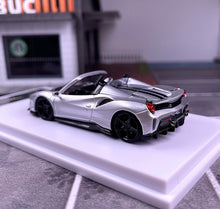 Load image into Gallery viewer, TPC 1:64 Silver 488 Pista Convertible Racing Sport Model Diecast Metal Car New Collection
