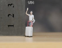 Load image into Gallery viewer, 1:64 Painted Figure Model Miniature Resin Diorama Sand Wave Girl Lady Luggage
