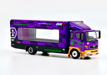 Load image into Gallery viewer, UM 1:64 Purple 500 HINO EVA Ranger Transporter Truck Model Diecast Metal Car
