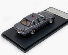 Load image into Gallery viewer, Mortal 1:64 Gray Police ER34 SKYLINE 25GT Sports Model Diecast Metal Car New Collection
