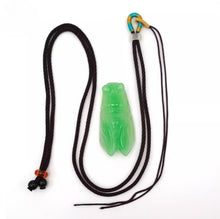 Load image into Gallery viewer, Nature Cicada Jade Pendant Necklace Gift Jewelry charm Blessing Lucky Fortune b
