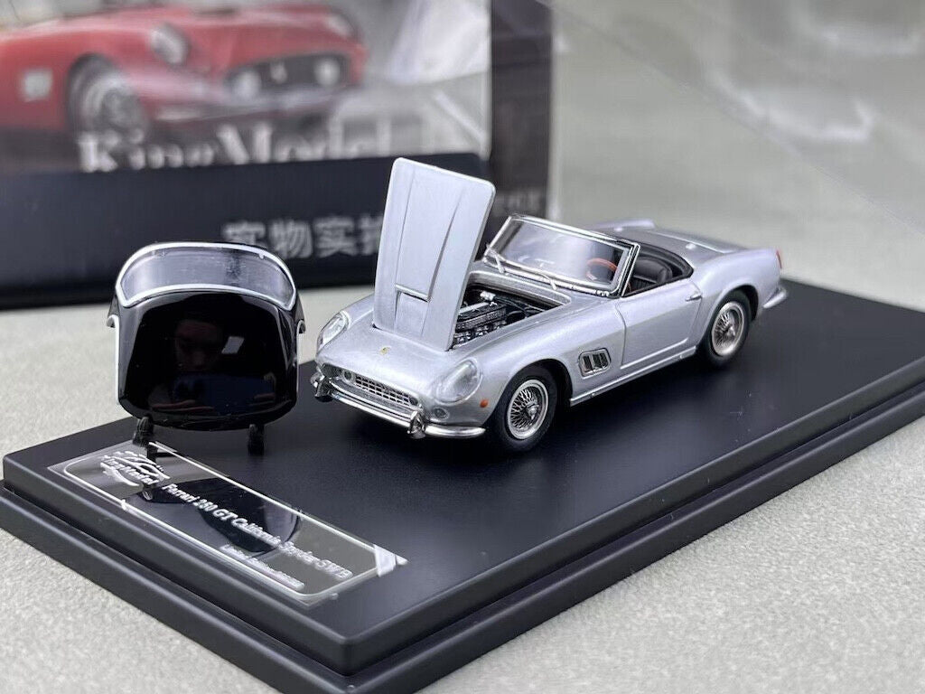 King 1:64 Silver 250GT California Spyder SWB Sport Model Diecast Metal Car New Collection
