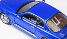 Load image into Gallery viewer, GFCC 1:64 Blue FNF Skyline GTR R34 C-West Sport Model Diecast Metal Car New Collection
