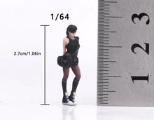 Load image into Gallery viewer, 1:64 Painted Figure Model Miniature Resin Sand Cool Girl Rock Style Lady Black
