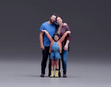 Load image into Gallery viewer, 1:64 Painted Figure Model Miniature Resin Diorama Toy Family Dad Mom Girl Set
