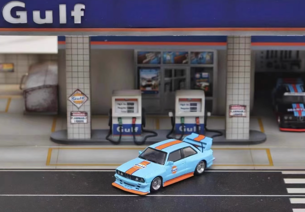 SW 1:64 Blue Gulf M3 E30 LTO Racing Sports Model Diecast Metal Car New Collection