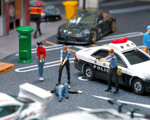 Load image into Gallery viewer, 1:64 Painted Figure Mini Model Miniature Resin Diorama Police Car Accident Scene New Scene
