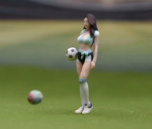 Load image into Gallery viewer, 1:64 Painted Figure Model Miniature Resin Sand Diorama Soccer Babe Girl Lady
