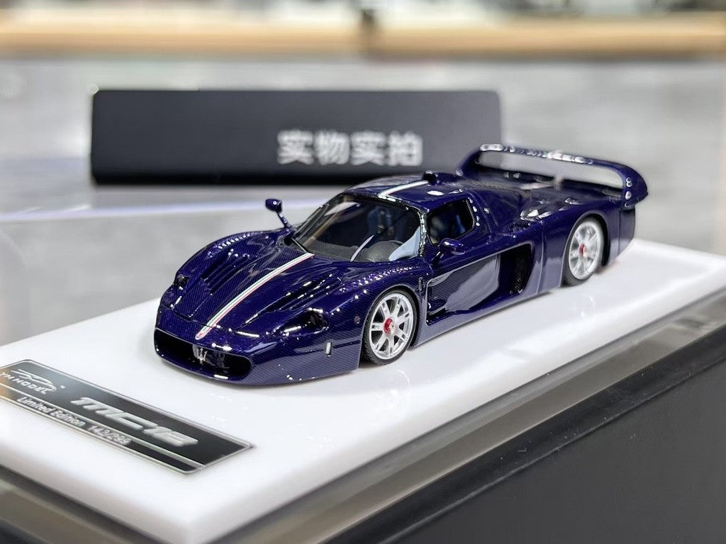 YM 1:64 Blue Carbon MC12 Stradale Racing Sports Model Diecast Resin Car BN
