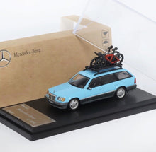 Load image into Gallery viewer, Mortal 1:64 Baby Blue S124 E300 Wagon Roof Bike Model Diecast Metal Car New
