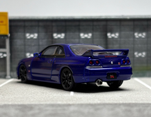 Load image into Gallery viewer, FH 1:64 Blue Carbon Skyline GTR R33 Nismo S-Tune Model Diecast Metal Car New Collection
