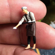 Load image into Gallery viewer, 1:64 Painted Figure Mini Model Miniature Resin Diorama Cafe Restaurant Waiter
