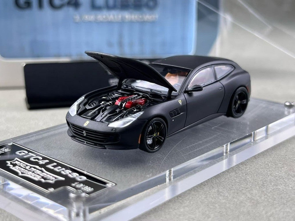 PK 1:64 Matte Black GTC4 Lusso Coupe Racing Sports Model Diecast Metal Car New Collection