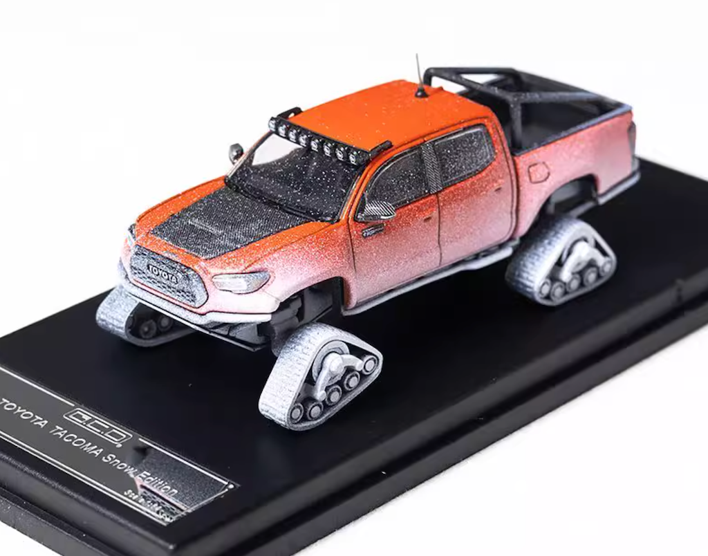 GCD 1:64 Snow Orange Tacoma Pickup Truck Sports Model Diecast Metal Car New Collection