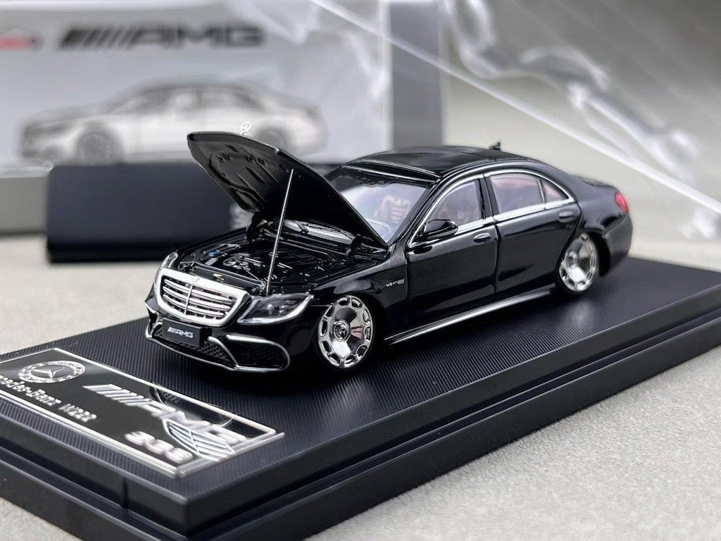 RM 1:64 Black S63 W222 V12 VIP Luxury Sedan Sports Model Diecast Metal Car New Collection