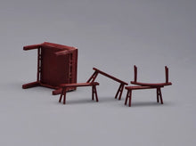 Load image into Gallery viewer, 1:64 Painted Figure Model Miniature Resin Diorama Sand Vintage Table Chair Set
