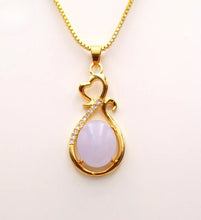 Load image into Gallery viewer, Nature Jade Heart Vase Pendant Necklace Gift Jewelry charm Blessing Lucky New
