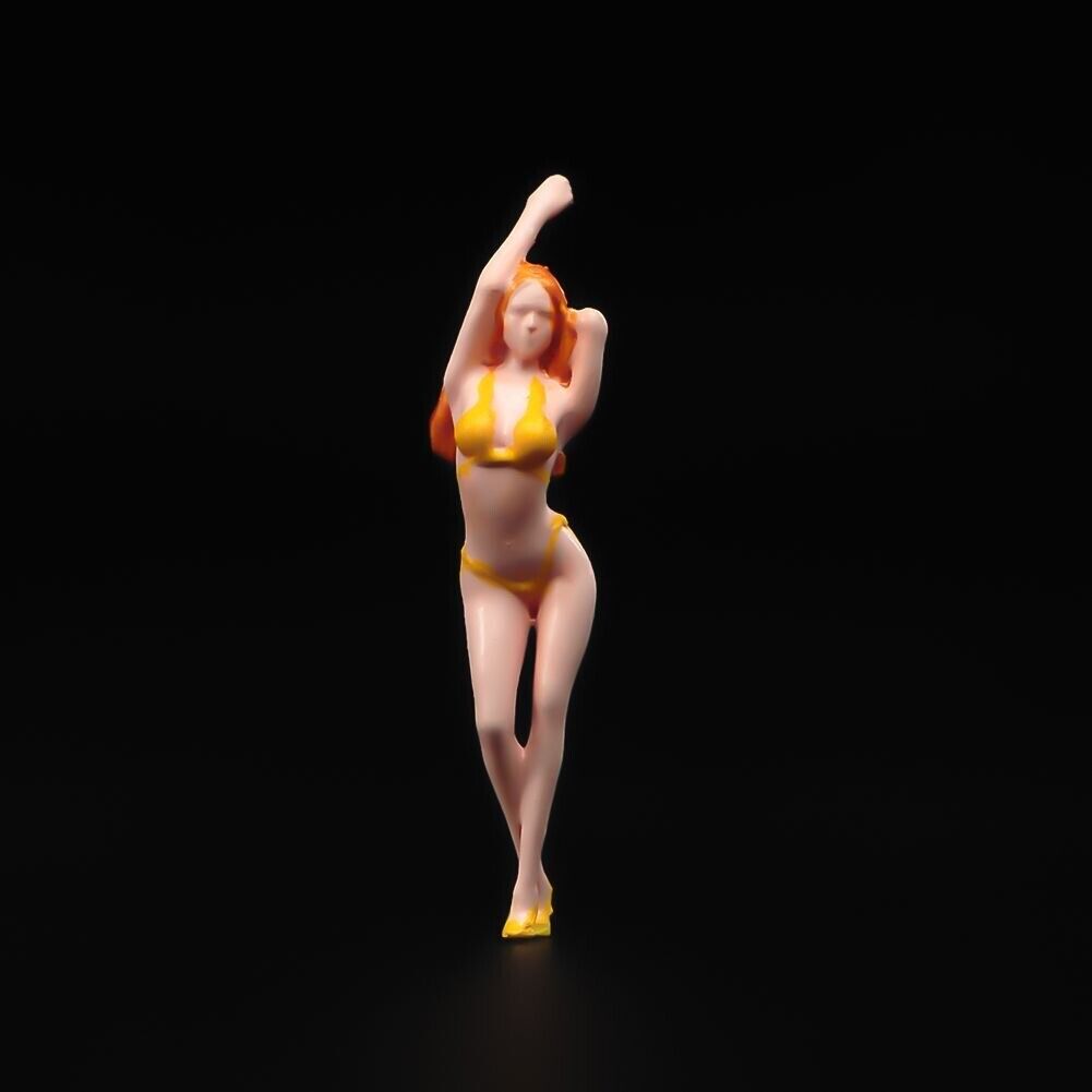 1:64 Painted Figure Model Miniature Resin Diorama Sand Yellow Bikini Sexy Lady New