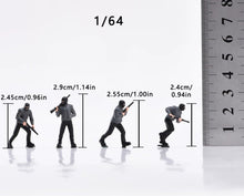 Load image into Gallery viewer, 1:64 Painted Figure Model Miniature Resin Diorama Toy Bandit Ganster Set Black

