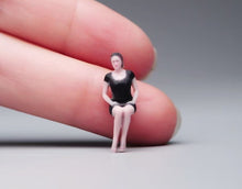 Load image into Gallery viewer, 1:64 Painted Figure Model Miniature Resin Diorama Sand Dress Lady Sitting Black
