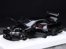 Load image into Gallery viewer, AUTOart 1:18 Black JDM Skyline R34 NISMO GTR Z-TUNE Model Diecast Metal Car
