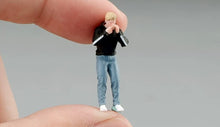 Load image into Gallery viewer, 1:64 Painted Figure Model Miniature Resin Diorama Toy Sand Black Outfit Man
