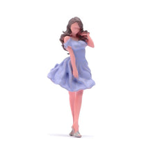 Load image into Gallery viewer, 1:64 Painted Figure Mini Model Miniature Resin Diorama Sand Purple Dress Lady
