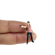 Load image into Gallery viewer, 1:64 Painted Figure Mini Model Miniature Resin Diorama Shotting Killer Man Lady
