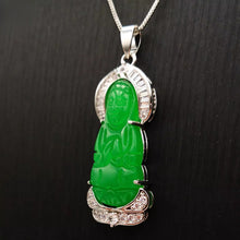 Load image into Gallery viewer, Nature Jade Guanyin Pendant Necklace Gift Jewelry charm Blessing Fortune New ff
