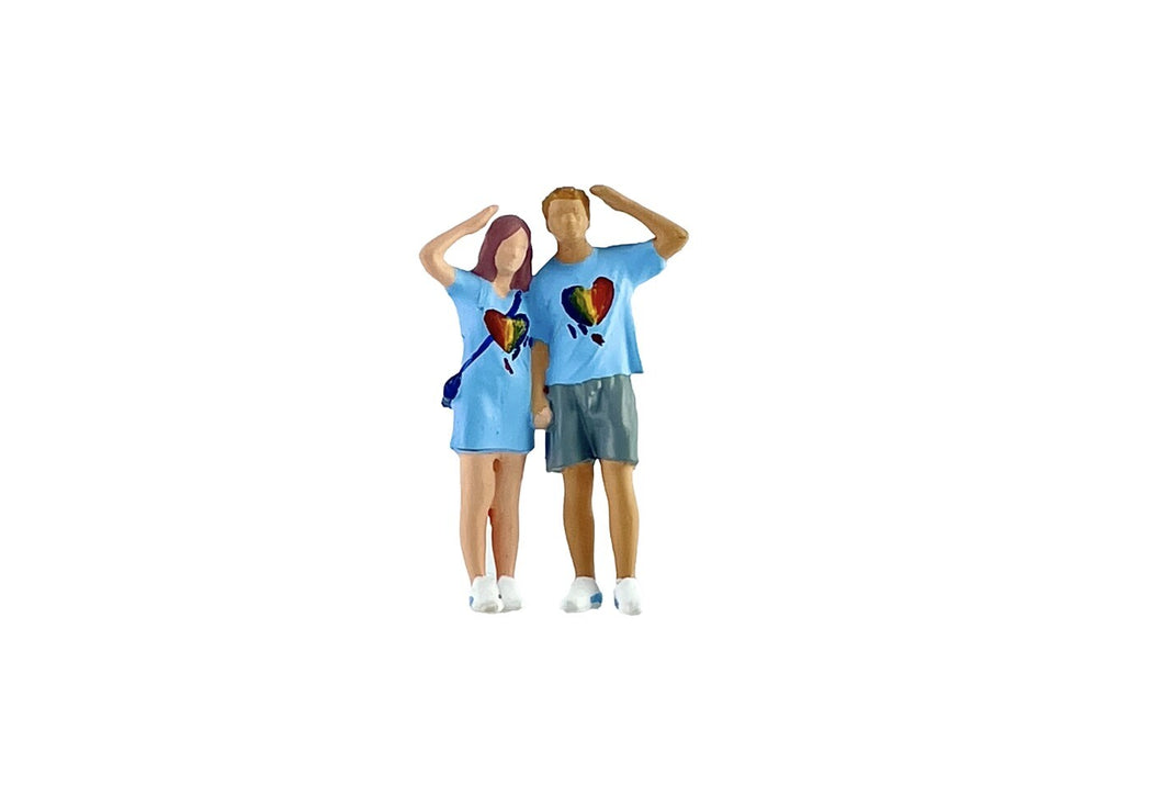 1:64 Painted Figure Mini Model Miniature Resin Diorama Lover Couple Love Romance