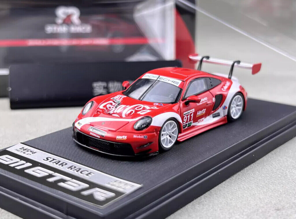 SR 1:64 Red 911 GT3 R Racing Sports Model Diecast Metal Car New Collection