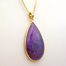 Load image into Gallery viewer, Nature Jade Purple Drop Pendant Necklace Gift Jewelry charm Blessing Fortune
