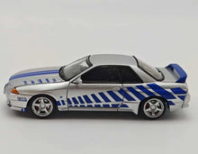 Load image into Gallery viewer, FH 1:64 Silver Blue Skyline GTR R32 Nismo Sports Model Diecast Metal Car New Collection
