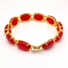 Load image into Gallery viewer, Nature Jade Beaded Bracelet Jewelry Blessing Lucky Fortune Gift For Her Red b
