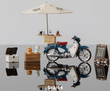Load image into Gallery viewer, 1:64 Painted Model Miniature Resin Diorama Motorcycle Mobile Coffee Shop Sand
