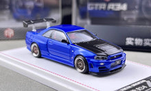 Load image into Gallery viewer, FH 1:64 Blue Carbon Skyline GTR R34 Z-Tune Sports Model Diecast Metal Car New Collection
