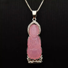 Load image into Gallery viewer, Nature Jade Guanyin Pendant Necklace Gift Jewelry charm Blessing Lucky Pink S
