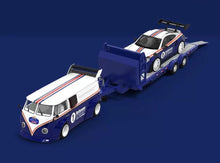 Load image into Gallery viewer, TM 1:64 Blue VW T1 992 GT3 Trailer Figure Sports Model Diecast Metal Car New Collection
