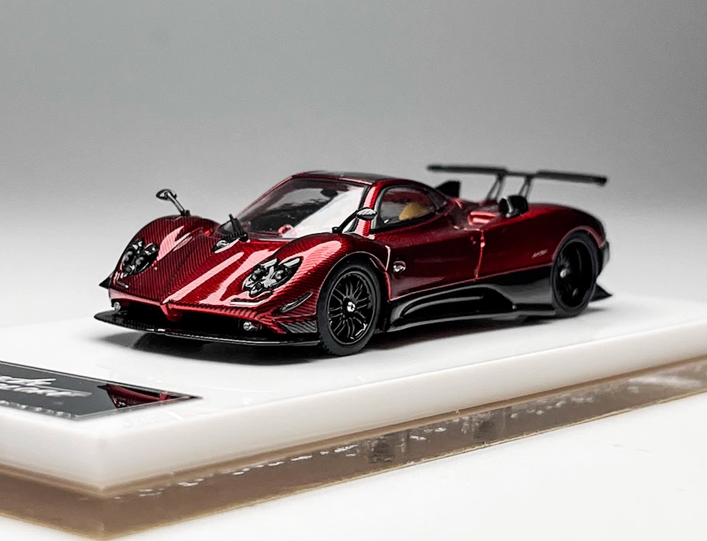 HH 1:64 Red Carbon Zonda Tricolore Racing Sports Model Diecast Metal Car New Collection