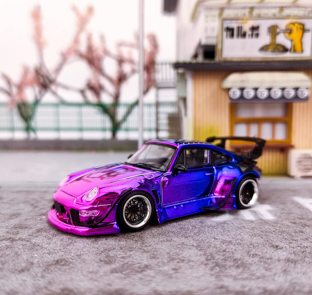 SW 1:64 RWB 911 993 Widebody Classic Racing Sports Model Diecast Metal Car New