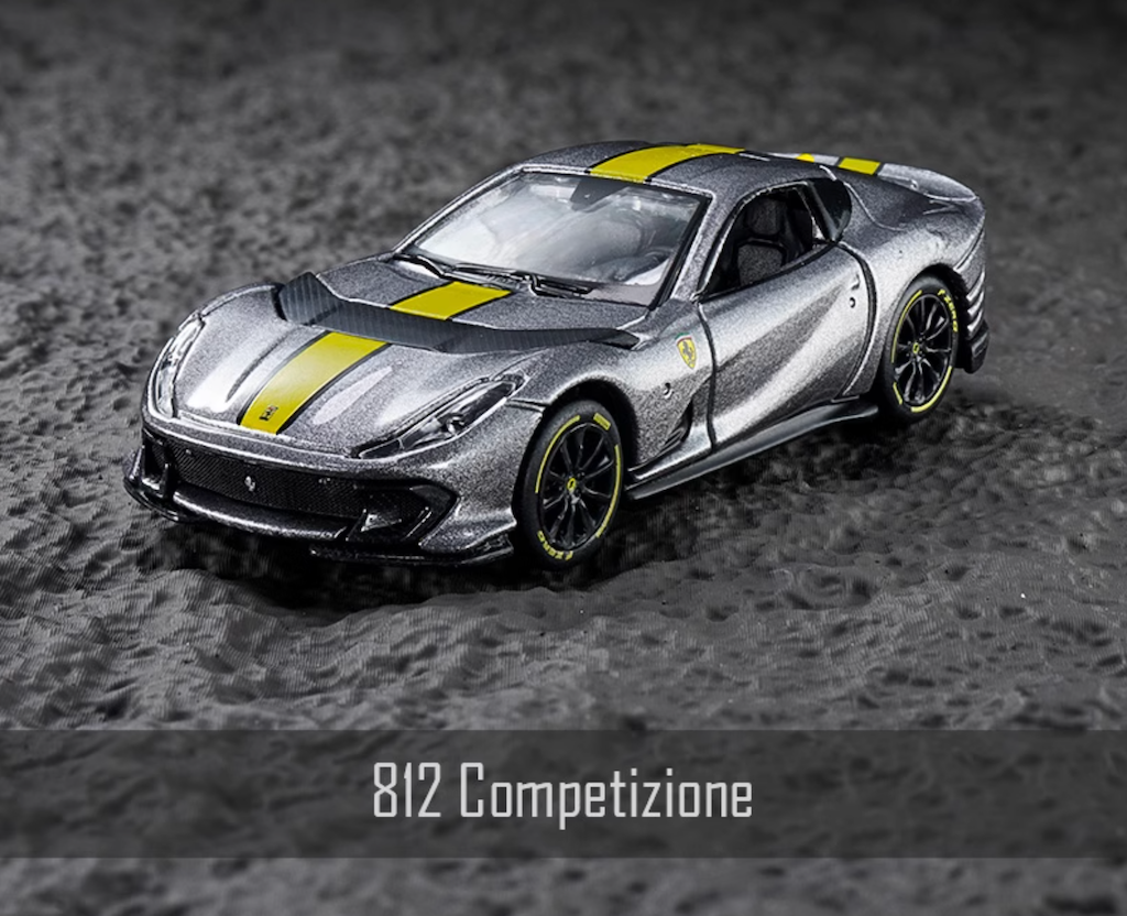 Bburago 1:64 Gray Ferrari 812 Competizione Sports Model Diecast Metal Car New Collection