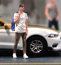 Load image into Gallery viewer, 1:64 Painted Unpainted Figure Model Miniature Resin Diorama Sand White Tee Man
