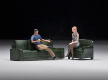 Load image into Gallery viewer, 1:64 Painted Figure Mini Model Miniature Resin Diorama Sofa Chatting Sitting Toy
